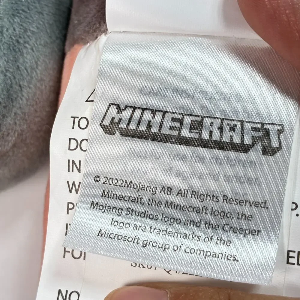 Minecraft Legends Piglin Runt Pink Grey Pixelated Soft Plush Toy Pillow Buddy